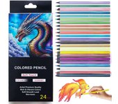 12/24 Colors Metallic Colored Pencil Drawing and Sketching Set Colored Pencil DIY Art Supplies Coloring Home Painting