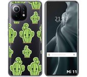 Tumundosmartphone Funda Gel Transparente para Xiaomi Mi 11 5G diseño Cactus Dibujos