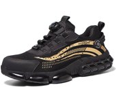 Zapatos de seguridad con amortiguación de aire para hombre, zapatillas de trabajo antigolpes e indestructibles, de malla transpirable, botas protectoras