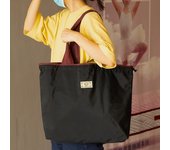 1-Pack Reusable Shopping Bag, Large Capacity Foldable Drawstring Eco-friendly Storage Bag, Casual Shopping Shoulder Bag