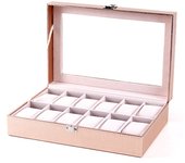 Caja de Reloj de Muñeca de 20 Ranuras Organizador de Almacenamiento de Cuero PU Regalo de Hombre
