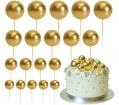 20 Pcs Ball Cake Topper Decorations Mini Balloons Cake Topper Sticks Orange Balls for Wedding Birthday Aniversary Cake Decoratio