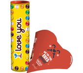 Set San Valentín - Megatubo Lacasitos 1,5 Kg "Te Quiero" + Bombones Corazón Mr. Wonderful (Color y Frase) - Romántico y Dulce - Marca Lacasa S.A. - Box de Chocolates Decorativo para Regalo