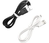 Cable de carga micro USB de 2A, cable de carga para teléfono móvil, cable de carga rápida, 1 negro y 1 blanco de 1 m
