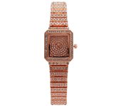 Reloj para mujer con piedras brillantes, lleno de diamantes, forma cuadrada y pequeña, correa de brazalete, un reloj de moda para la mujer