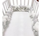 Almohadilla De Protección Para Cuna 200CM Para Bebé Niño Decoración De Habitación De Cuna Algodón Sólido Tres Piezas