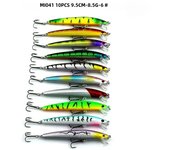 10 Pcs Minnow Lure Bait Set Floating Loyal Fake Bait Bionic Plastic Fishing Lure Set Stream Allure Fish Ocean River Rock Fish