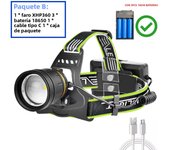 Powerful 36-core Wick XHP360 Headlamp LED Flashlights Telescopic Zoom Fishing Light Lamp For Camping