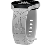 20mm Castle Floral Engraved Band for Samsung Galaxy Watch 7 6 5 4 Silicone Cute Fancy Sport Strap for Watch 5 Pro/Active 2