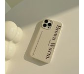Beige Minimalist Textured Phone Case for iPhone 15 PRO MAX 14 13 12 11 XS X XR SE 8 7 PLUS Inspirational Quote Phone Cover