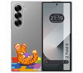 Tumundosmartphone Funda Carcasa Dura Transparente para Samsung Galaxy Z Fold 6 5G diseño Leopardo Dibujos