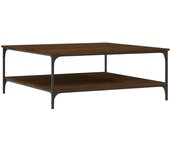 vidaXL Mesa de centro madera de ingeniería 100x100x40 cm Negro, Roble Sonoma, Roble ahumado Mesita de Salón o Comedor o Auxiliar Mesa de Café Meuble Salón