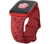 Floral Engraved Strap For Apple Watch Band 40mm 44mm 41mm 49mm 45mm 38mm 42mm Silicone bracelet iwatch series 9 7 se 6 8 ultra 2