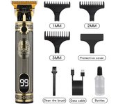 Pantalla digital Cabeza de Corte de Maple inoxidable profesional T9 hair trimmer metal Cuerpo hombres máquina de afeitar Eléctrica