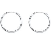 Pendientes Inmaculada Romero Oro Blanco 18k Aros Huecos 15mm Redondos Lisos Mujer