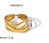 Encanto Anillo de acero de titanio de acero inoxidable que no se decolora, anillo con patrón de martillo Irregular para playa y verano, accesorio de joyería de moda