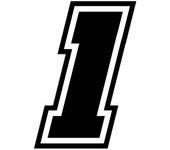Pegatin "1" Race Moto GP, Negro, 10x7 cm