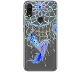 Tumundosmartphone Funda Gel Transparente para Xiaomi Redmi 7 diseño Plumas Dibujos