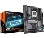 GIGABYTE Placa Base X870 EAGLE WIFI7 - Compatible con CPUs AMD Ryzen 9000, VRM de 14+2+2 fases, hasta 8000MHz DDR5 (OC), 4xPCIe 5.0 + 3xM.2, Wi-Fi 7, LAN 2.5GbE, USB 3.2 Gen 2x2