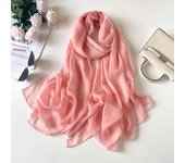 Solid Color Transparent Chiffon Silk Scarf Summer Beach Towel Sunscreen Shawl Muslim Long Shawl Islamic Turban Bandanna Hijab