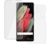 Tumundosmartphone Funda Completa Transparente Pc + Tpu Full Body 360 para Samsung Galaxy S21 Ultra 5G