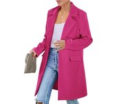 Woolen Ladies Jackets Lapel Trench Coat Autumn One Button Street Coats Fashion Women's Clothing