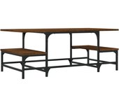 vidaXL Mesa de centro madera contrachapada 100x50,5x40 cm Negro, Roble Sonoma, Roble ahumado Mesita de Salón o Comedor o Auxiliar Mesa de Café Meuble Salón