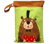 25cmx35cm Wetbag for Diapers Monkey Sloth Owl Prints Waterproof Mommy Bag Washable Reusable Diaper Bag with Two Zipper