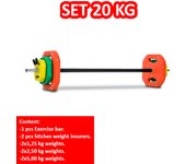 ALLINLIFE CONJUNTO DE PESOS E BARRAS, TOTAL 20 KG, AJUSTÁVEL, IDEAL PARA TREINAR EM CASA, VÁRIOS PESOS DISPONÍVEIS EM NOSSA LOJA, FRETE GRÁTIS