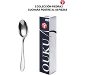 Mr.Spoon Serie Piedra 12 Piezas 48 Piezas 240 Piezas económico,Acero inoxidable 18/0,Cuchara postre XL,Largo 190mm grosor 2.5mm,Cubiertos mango monobloque,Aptos para lavavajillas,Caja Envase Ecológico,Para Casa,Hotel,Restaurante 60107