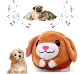 Juguete interactivo para perros, peluche de cerdo de dibujos animados lavable, juguete electrónico con sonido para perros que se mueve y rebota, juguete para mascotas aburridas que hablan (cerdo azul)