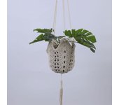 Hangable Flax Plant Hanger Brown/White 40 Inch Cotton Rope Home Hanging Basket Woven Garden Pot Net Home