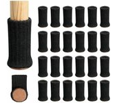 24 tapas antideslizantes para patas de silla de 1 a 2 pulgadas de diámetro, color negro