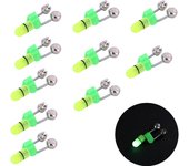 1-10pcs Night Fishing Rod Bite Bait Alarm Light with Twin Bells Ring Fishing Bite Alarm Indicator Carp Fishing Accessories