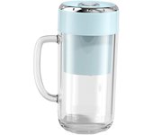 Licuadora Eléctrica de tamaño personal de 330 ml, ideal para Viajes, Hogar, Sandía, pomelo y zumo de fruta, color Azul.