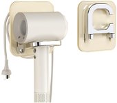 Soporte para secador de pelo sin necesidad de perforación, soporte para secador de pelo de baño y dormitorio, secador de pelo autoadhesivo (amarillo)