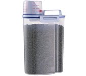Contenedor pequeño de Almacenamiento de arroz de 2 kg – Contenedor hermético de Almacenamiento con Taza medidora, envase de plástico portátil para Cereales para Cocina