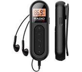 Radio FM, radio de transistor de bolsillo portátil recargable con la mejor recepción, sintonización digital LCD con luz de fondo, sonido estéreo, clip de cinturón para correr, caminar