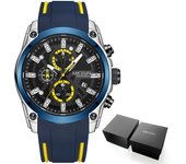 MEGIR Men's Military Sport Watches Men Waterproof Fashion Blue Silicone Strap Wristwatch Man Luxury Top Brand Luminous Watch