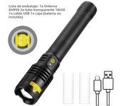 5000 Lumen Zoom XHP90 LED High Power Flashlight USB Charging Outdoor Torch Hunting Camping Fishing Patrol Powerful Lighting Lamp