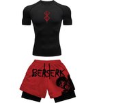 Anime 3D Printed Men's Compression Set short Sleeve Gym Top+Workout Shorts Quick Drying Breathble Athletics Rash Guard Set