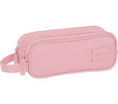 SAFTA - SAFTA BASIC "ROSA" Portatodo Doble con Bolsillo y Cremalleras - Asa Lateral y Adaptabilidad a Carro Portamochilas - Estuche Diseño único con Licencia Oficial - Estuche diseño único y licencia oficial by safta -