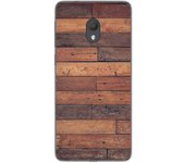 Tumundosmartphone Funda Gel Tpu para Alcatel 1C 2019 diseño Madera 03 Dibujos