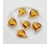 Crystal Glass Charms Copper Double Hole Connectors Glass Birthstone Charms Pendant 12pcs/lot 12*19mm For DIY Jewelry Accessories