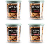 Plastic Forte - Juego de 4 Botes de Cocina Keeper Family 0.25L Ideal Despensa. Verde