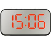 Despertadores digitales, Reloj electrónico with Espejo LED, ajuste de Brillo, modernos Relojes de estritorio y pared, color Rojo