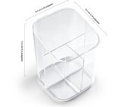Transparent Acrylic T Grid Nail Art Brush Organizer Desktop Makeup Brush Eyeliner Holder Simple Style Pen Storage Case 3 Grids