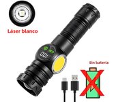 Most Powerful LED Flashlight White Laser Tactical Flash Light USB Rechargeable Zoom Torch Long Range Lamp Camping Lantern