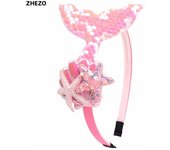 Cosplay Mermaid Headband For Girls Bling Seashell Starfish Birthday Party Hairband DIY Hair Accessories Boutique Gift