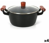 Cacerola con Tapa de Cristal Quttin Doha 39 x 28 x 15 cm (4 Unidades)
